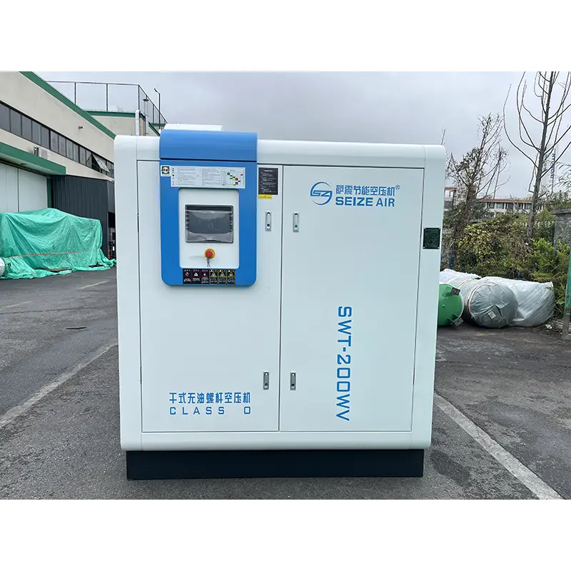 持続的かつ安定したPM VSD乾式オイルフリースクリューエアコンプレッサー